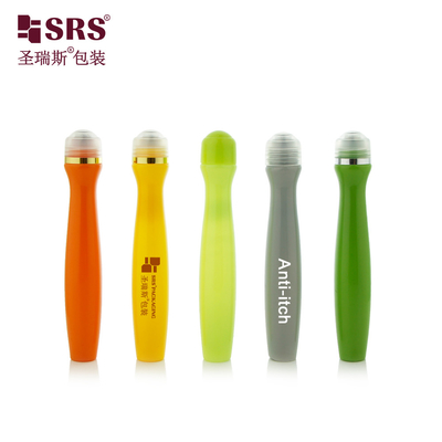 SRS8447-15ML Inyección Color personalizado de forma radial Botella PETG para botellas de bolas de rodillos líquidos anti-corazón