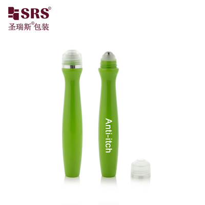SRS8447-15ML Color verde brillante de plástico personalizado en rollo en botella para cosméticos.