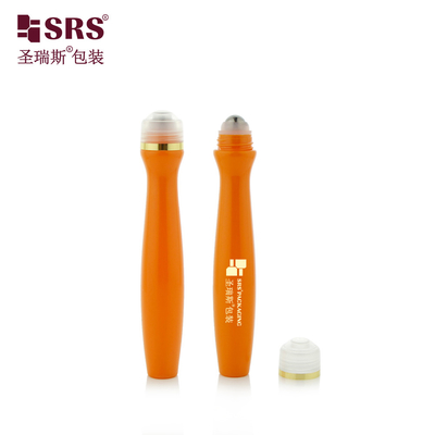 SRS8447-15ML inyección soplado personalizar el color de plástico brillante PETG botella con bola de acero para el cabello esencia de suero