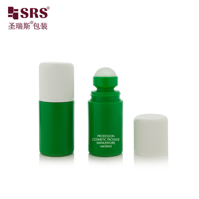 RPPC1-60ML Envasado de botellas de gel de desodorante con material reciclado de plástico de color sólido verde personalizado PP PCR
