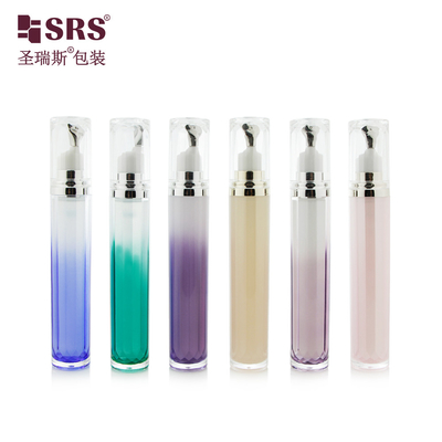 LR001-15ML Botella de acrílico de doble pared de lujo de alta gama para el suero de ojos botellas de color personalizadas con aplicador de zinc