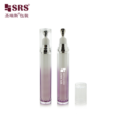 LR001-15ML Personalización de color gradiente pintado acrílico de pared doble botella con aplicador de metal para la crema para ojos