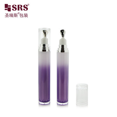 LR001-15ML Silver Gold Zinc Metal Head Applicator Luxury No Leakage Crema para el cuidado de la piel y los ojos Loción Gel Botella acrílica Fabricante