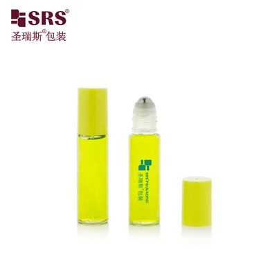 PET-10ML plástico PET Superficie transparente y brillante enrollar en la botella aplicador envase de embalaje con masaje de bola de acero