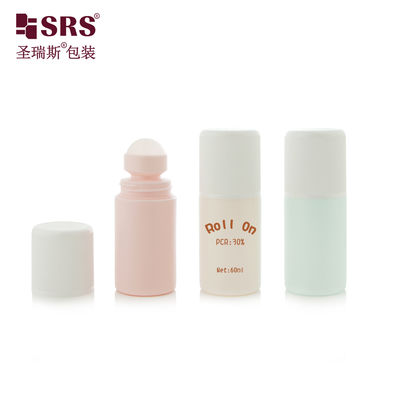 RPPC1-60ML Inyección sopla de color personalizado PP PCR plástico reciclado rollo en la botella de gel de desodorante