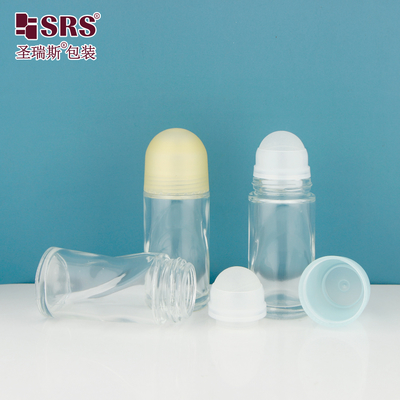 BLPG-B 50ml Nueva llegada Botella de desodorante roll-on de vidrio de diseño único vacío Contenedor de personalización