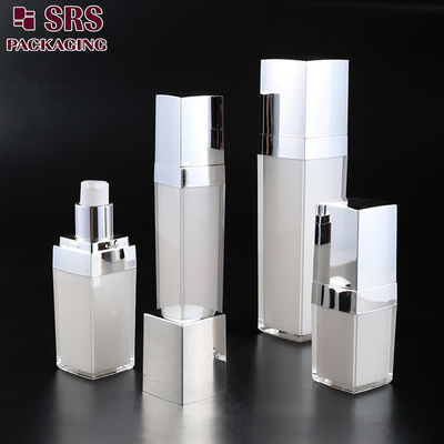L050 SRS China fabricante de lujo acrílico vacío cuadrado crema spray bomba botella para crema facial
