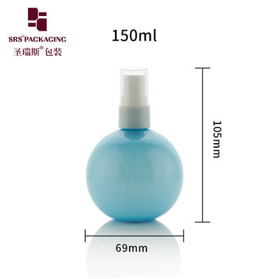 Q150H78N20 Botella pulverizadora personalizada de plástico PET de color azul con forma de bola linda con niebla fina para perfume