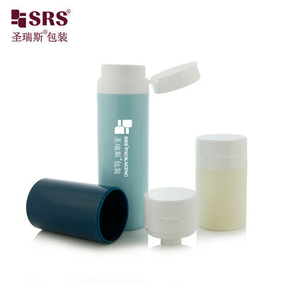 PA607 botella de bomba de plástico sin aire de color personalizado con tapa de flexión para gel cosmético