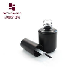Botella de vidrio de 15 ml vacía con esmalte negro para quitar esmalte de uñas