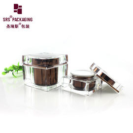 15g 50g 80g de forma cuadrada cosmético acrílico para el cuidado del rostro frasco de crema de lujo