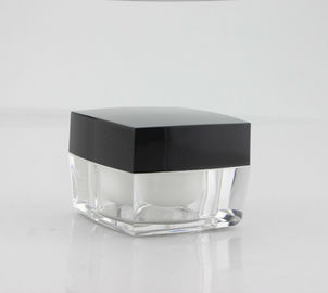 Jarrón transparente de 50 g con tapa de plástico negro y recipiente acrílico de crema para el cuidado de la piel