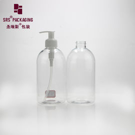 Desinfectante para manos vacío transparente botellas de plástico redondas de hombro de mascotas de 500 ml