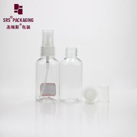 bomba de pulverización de perfume de plástico caliente redondo mini transparente botella de 50 ml mascota
