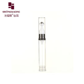 botella de plástico transparente blanco duradero de tamaño mini viaje con rollo de crema para ojos de 5 ml sin aire
