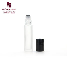 cantidad de stock, botella de aceite esencial de vidrio enrollado vacío de 10 ml con tapa de plástico negro