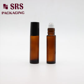 Botella de masaje de aceite esencial vacía de cristal de 10 ml de color ámbar-marrón transparente