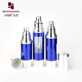 15 ml 30 ml 50 ml de estampillado de plástico azul loción de esencia facial nueva botella sin aire