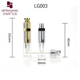 7 ml de tubo de glitter de labios cosméticos de lujo metalizado en blanco cuadrado