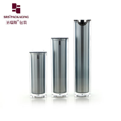 Envase cosmético de pintura gris de doble pared de loción de lujo botella acrílica de 50 ml