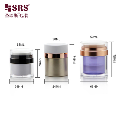 Envase de crema cosmética acrílica reemplazable sin aire de 15 ml 30 ml 50 ml