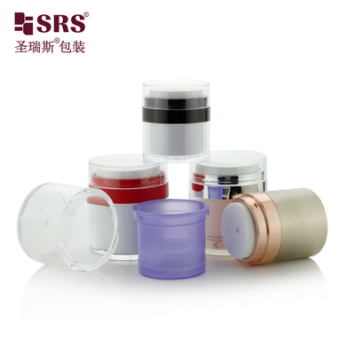 Contenedor de frasco de crema de bomba acrílica sin aire reemplazable 15ml 30m 50ml Color personalizado
