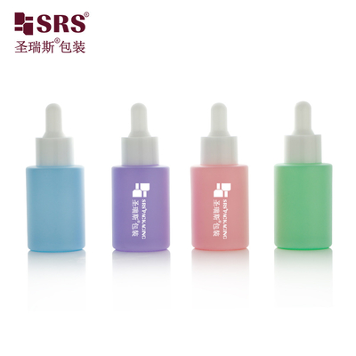 Color de pintura congelado suero vacío para el cuidado de la piel botella de vidrio plano 30 ml
