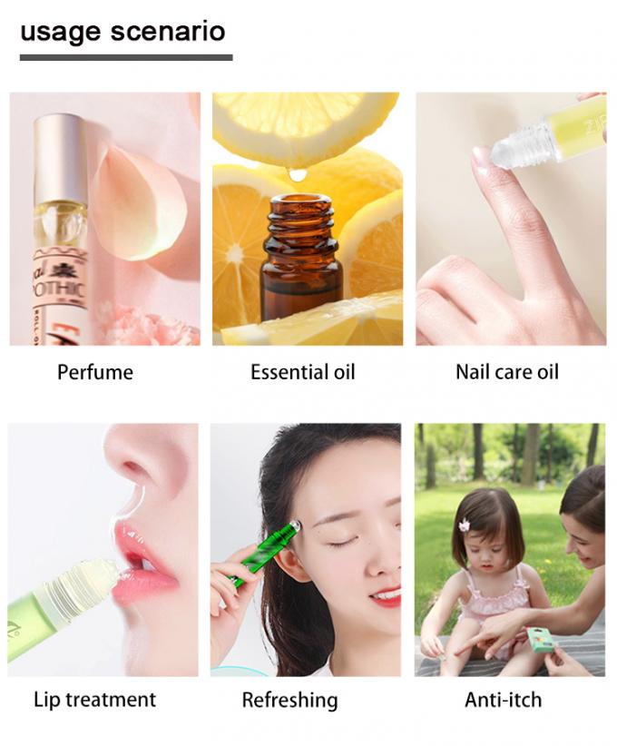 BLP-1ML Applicator de rodillos de vidrio botella cilíndrica para almacenamiento elegante y sostenible 6