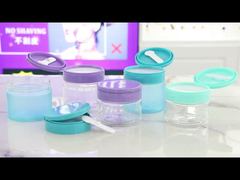 PET007 Tarro de crema de plástico para mascotas de 200 g, 250 g y 300 g con cuchara y pinzas con tapa abatible