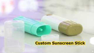 Reloj: D041 Escaparate de contenedor de barra de protector solar de plástico brillante de color personalizado de inyección de forma ovalada de 40 ml