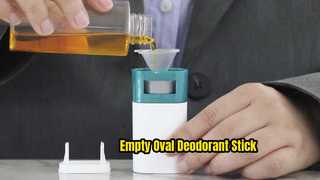 D043 Una mirada más cercana: Envase desodorante en barra antipicazón de plástico PP con forma ovalada vacía de 20g